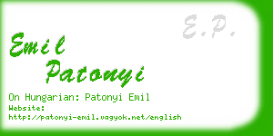 emil patonyi business card